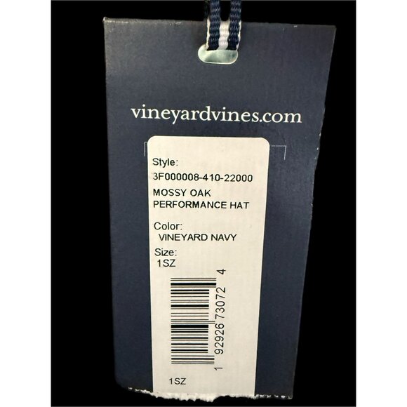 Vineyard Vines Navy Mossy Oak Whale Dot Performance Hat Cap Adjustable NEW - Picture 6 of 7